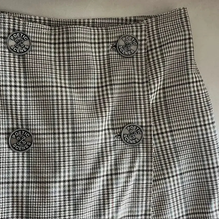 [BUNJANG] Time Checkered Culottes Shorts / 한섬 타임 TIME 랩 퀼로트 팬츠-체크 치마바지 숏팬츠 니트가디건원피스