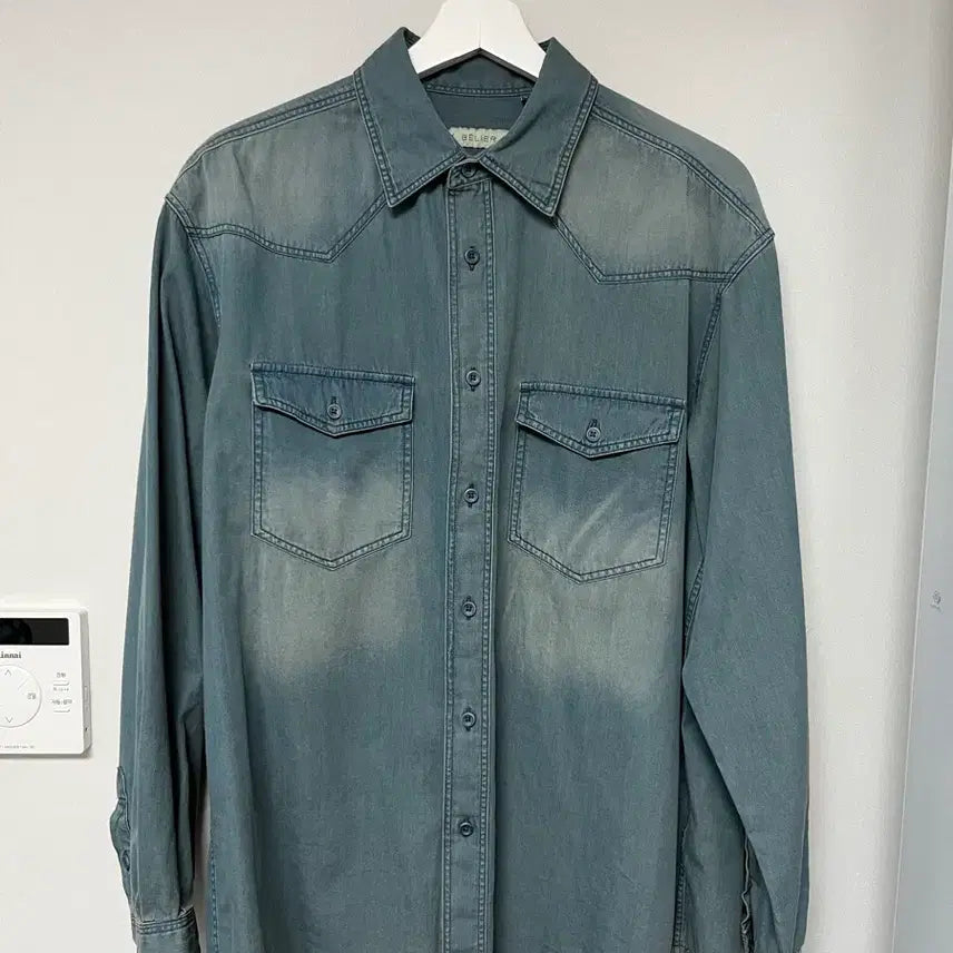 [BUNJANG] Vellie Serif Denim Shirt / 벨리에 세리프 데님셔츠