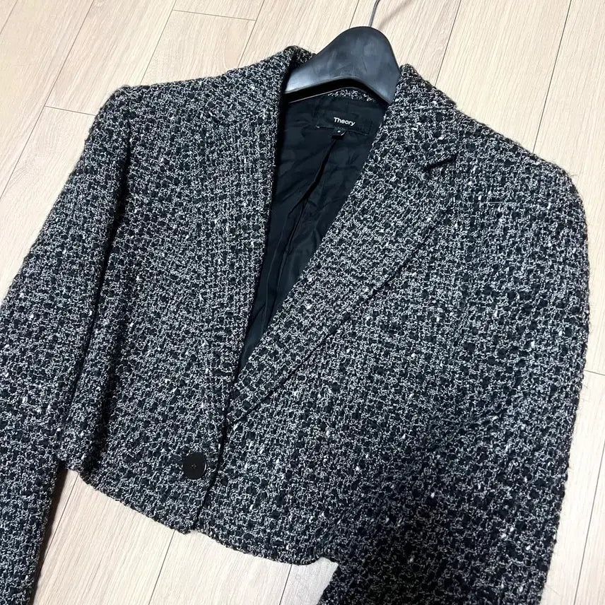 [BUNJANG] Theory Wool Blend Cropped Tweed Jacket / 띠어리 THEORY 울 혼방 크롭 트위드 자켓 봄가을 하객룩 오피스룩