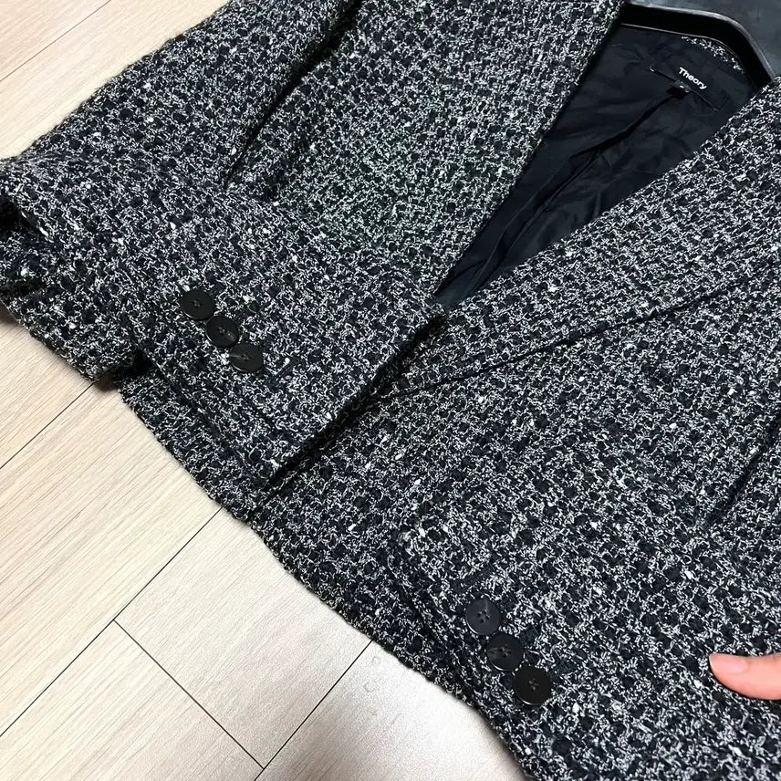 [BUNJANG] Theory Wool Blend Cropped Tweed Jacket / 띠어리 THEORY 울 혼방 크롭 트위드 자켓 봄가을 하객룩 오피스룩