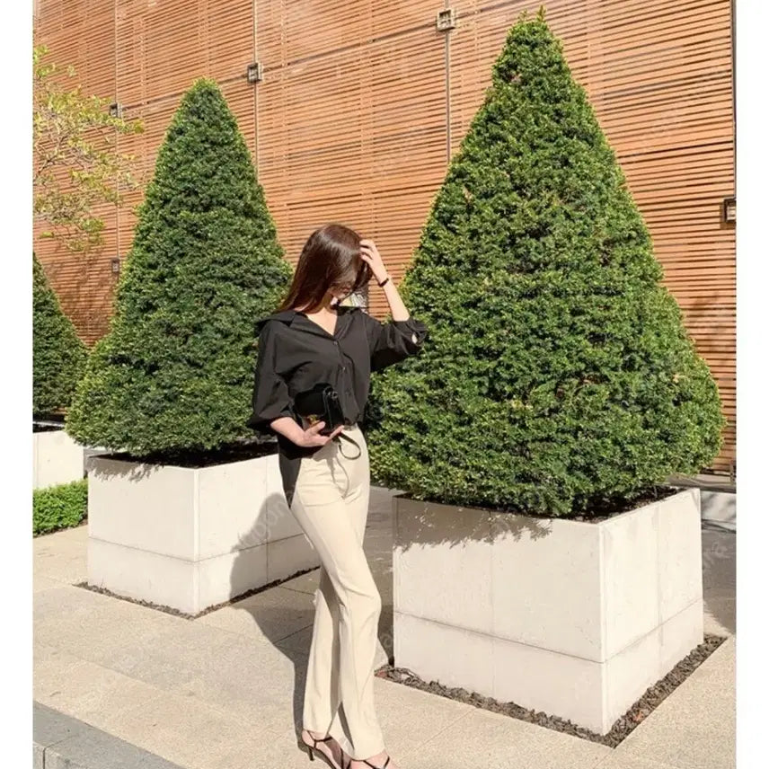 [SOLD OUT] 렌느 세미여리 오프카라셔츠  프리사이즈  정가 39,800원 (할인도안하