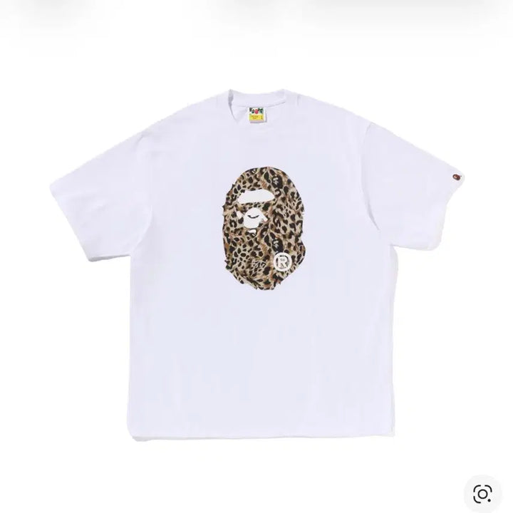[BUNJANG] BAPE Wild Leopard Pattern Relaxed White T-shirt (M) / 베이프 와일드 레오파드 패턴 에이프 헤드 릴렉스드 화이트 반팔 티셔츠 m