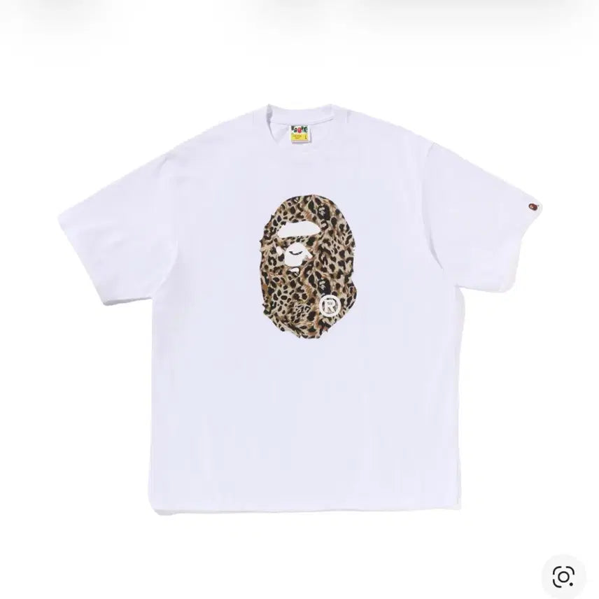 [BUNJANG] BAPE Wild Leopard Pattern Relaxed White T-shirt (M) / 베이프 와일드 레오파드 패턴 에이프 헤드 릴렉스드 화이트 반팔 티셔츠 m