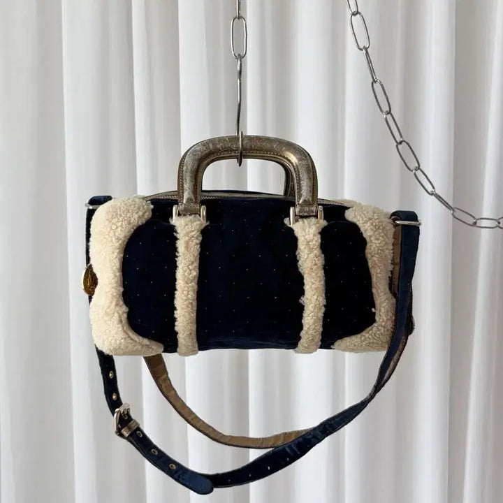 [BUNJANG] Fendi Vintage Velvet &amp; Shirred Shoulder Bag / 펜디 빈티지 레어 벨벳 &amp; 셔링 숄더백