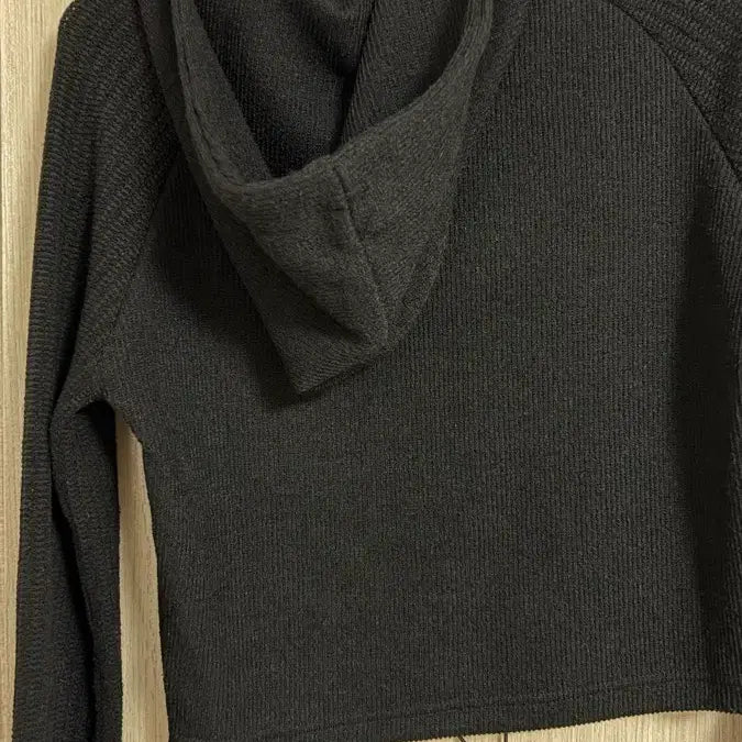 [BUNJANG] Type Service Knitted Side Slit Hoodie [Black] / 타입서비스 Knitted Side Slit Hoodie [Black]