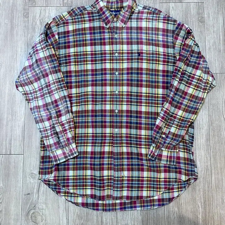 [BUNJANG] Vintage Polo Ralph Lauren Check Shirt Red / 빈티지 폴로 랄프로렌 체크 셔츠 레드