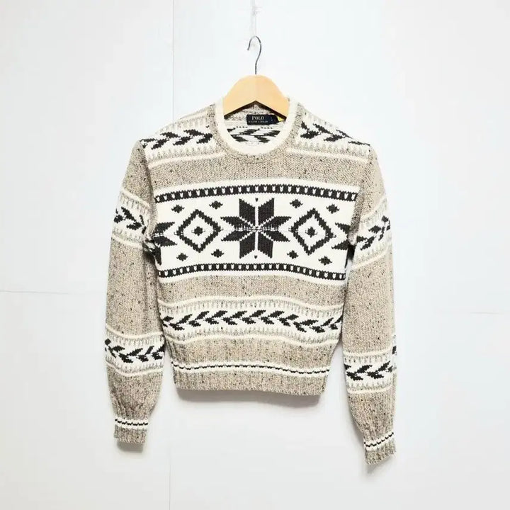 [BUNJANG] Polo Ralph Lauren Intarsia Wool Blend Sweater / 여성 레어 2022 폴로 QR인증 인타르시아 울 블렌드 긴팔 스웨터 니트