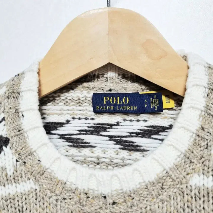 [BUNJANG] Polo Ralph Lauren Intarsia Wool Blend Sweater / 여성 레어 2022 폴로 QR인증 인타르시아 울 블렌드 긴팔 스웨터 니트