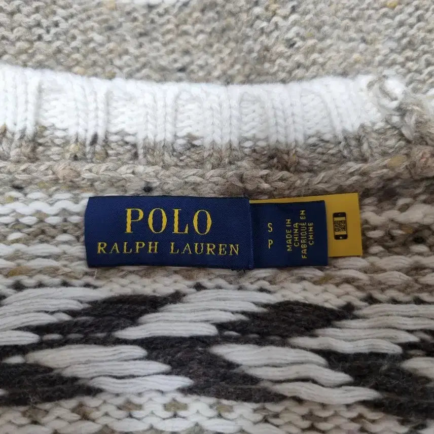 [BUNJANG] Polo Ralph Lauren Intarsia Wool Blend Sweater / 여성 레어 2022 폴로 QR인증 인타르시아 울 블렌드 긴팔 스웨터 니트