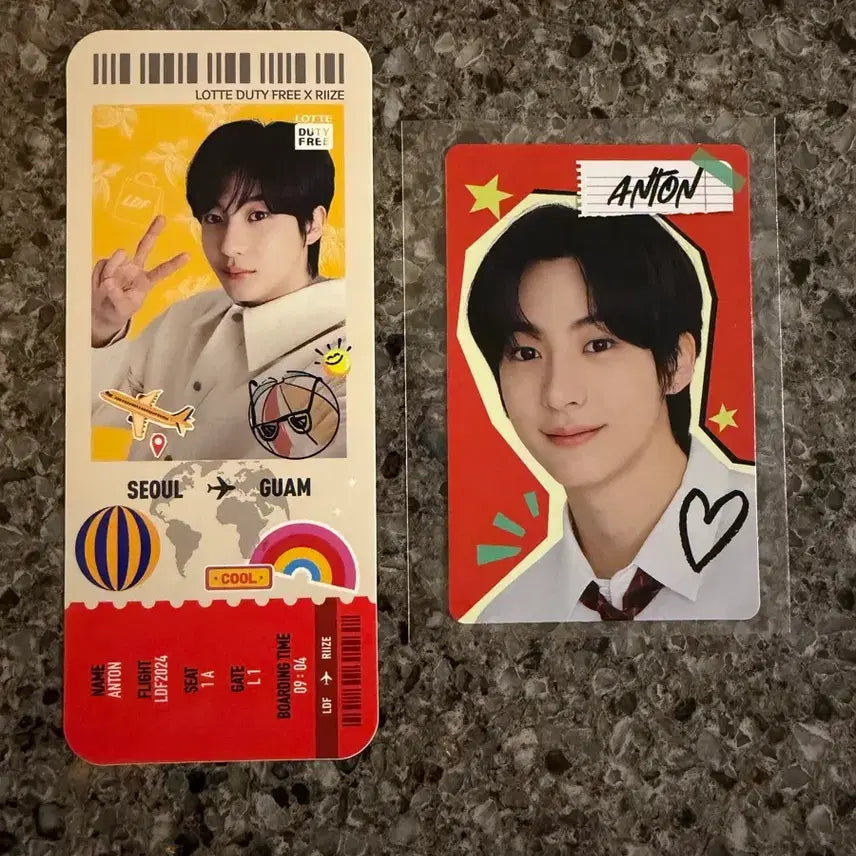 [BUNJANG] RIIZE Anton Lotte Duty-Free Photocard + Sticker Set / 라이즈 앤톤 롯데면세점 포카1장+스티커1장