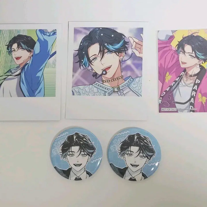 [BUNJANG] Paradox Live Shogo Yasuhiro Trephoto &amp; Can Badge Bundle Set / 파라라이 쇼고 지프리 트레포토 캔뱃지 일괄