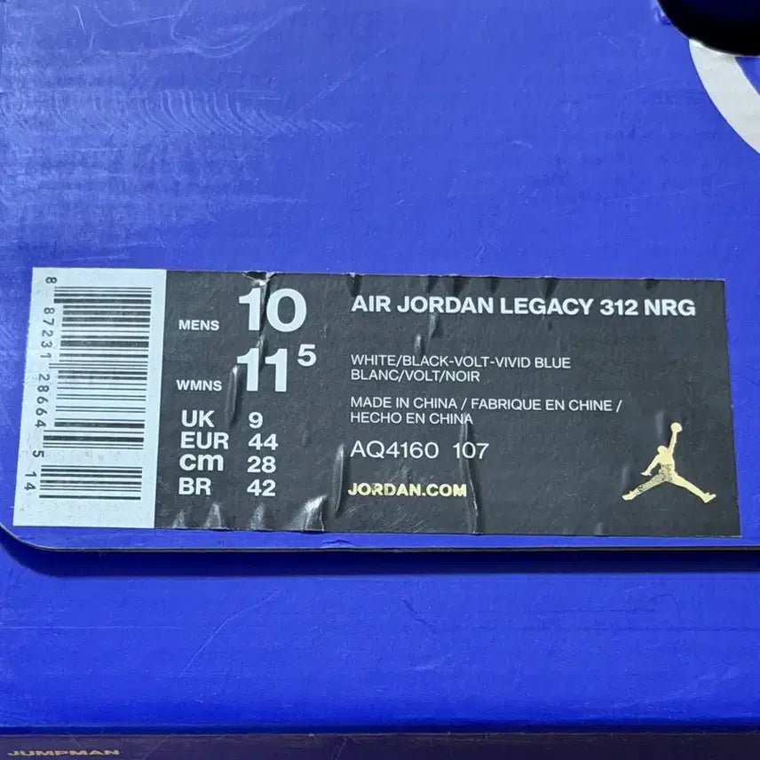 [BUNJANG] Air Jordan Legacy 312 Low White Black Fluorescent 280 / 에어조던 레거시 312 로우 화이트 블랙 형광 280