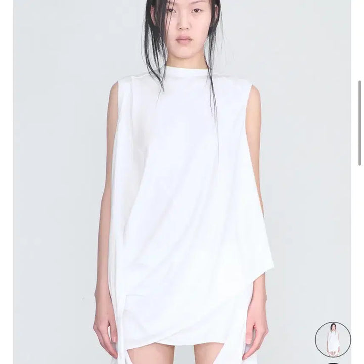 [BUNJANG] Cerric Cut Out Block Top White / 세릭  cerric cut out block top white
