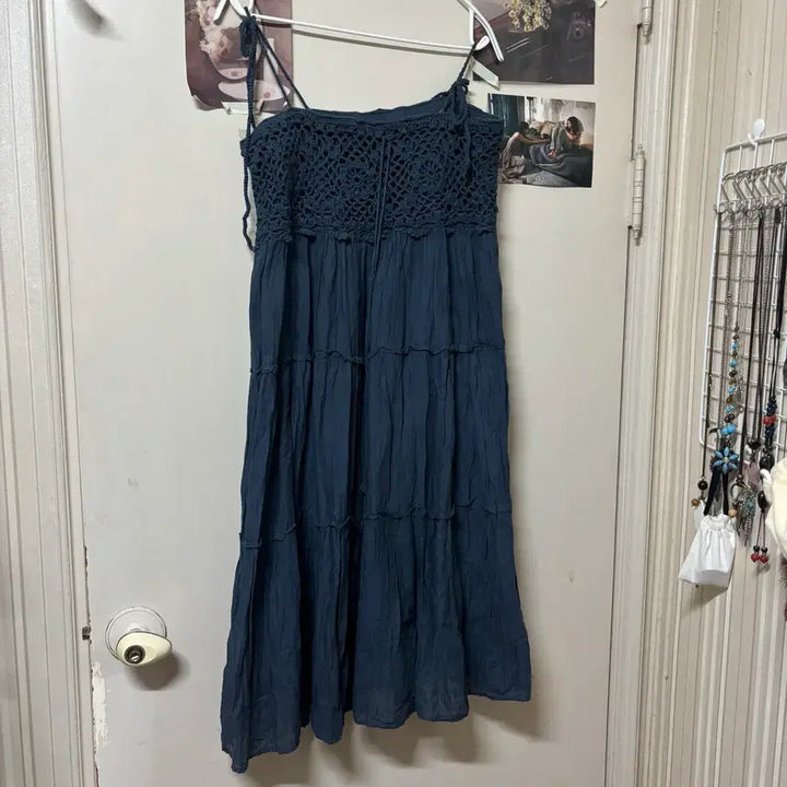 [BUNJANG] Vintage Mori Girl Strap Dress / 빈티지 모리걸 끈원피스