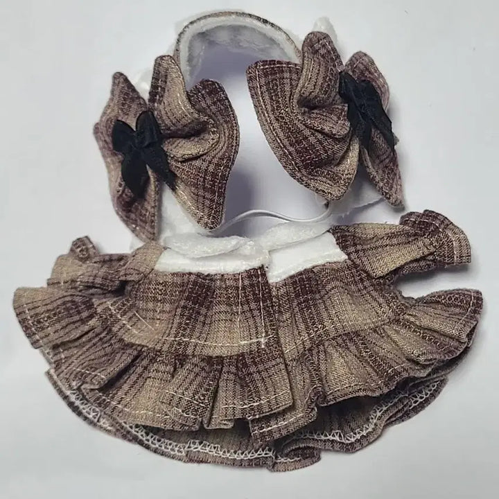 [BUNJANG] 10cm Plush Doll Clothes Choco Latte Dress / 10cm 솜인형 인형 10깅 이츠누이 누이 옷 드레스 초코라떼 메이블랑
