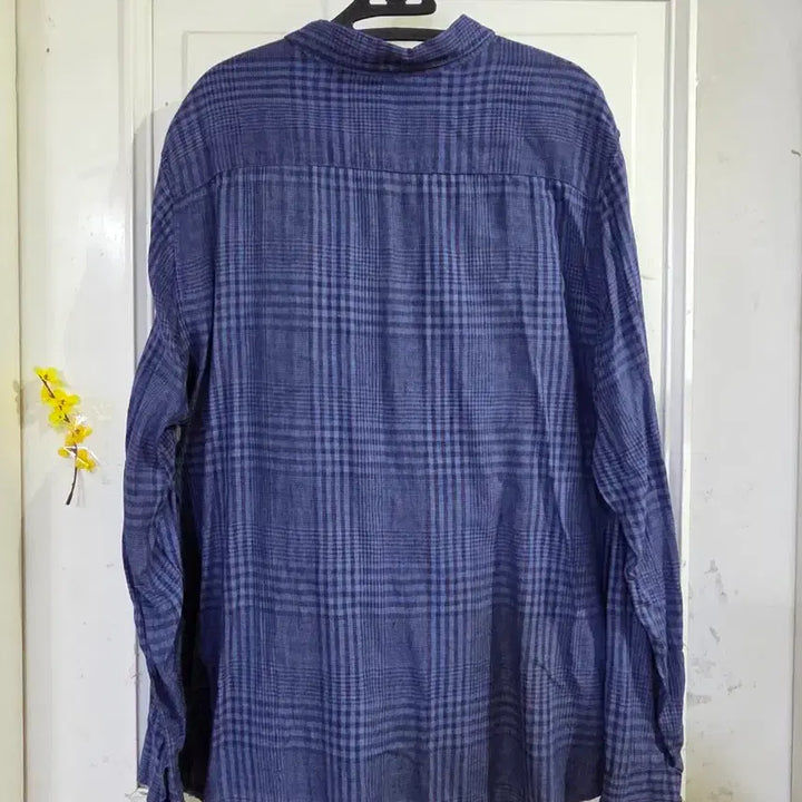 [BUNJANG] Summer Linen Check Pattern Shirt / 봄 여름  고급스런  마 린넨  남방셔츠   깨끗해요 가슴단면 61