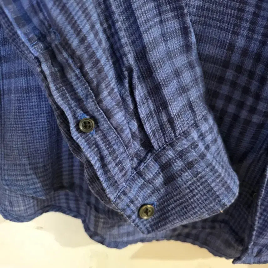 [BUNJANG] Summer Linen Check Pattern Shirt / 봄 여름  고급스런  마 린넨  남방셔츠   깨끗해요 가슴단면 61
