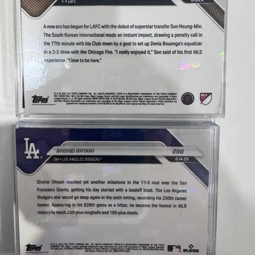 [BUNJANG] Son Heung-min &amp; Shohei Ohtani Topps Now Base Card Set / [ 손흥민 &amp; 오타니 ] 탑스 나우 베이스카드 2장 세트