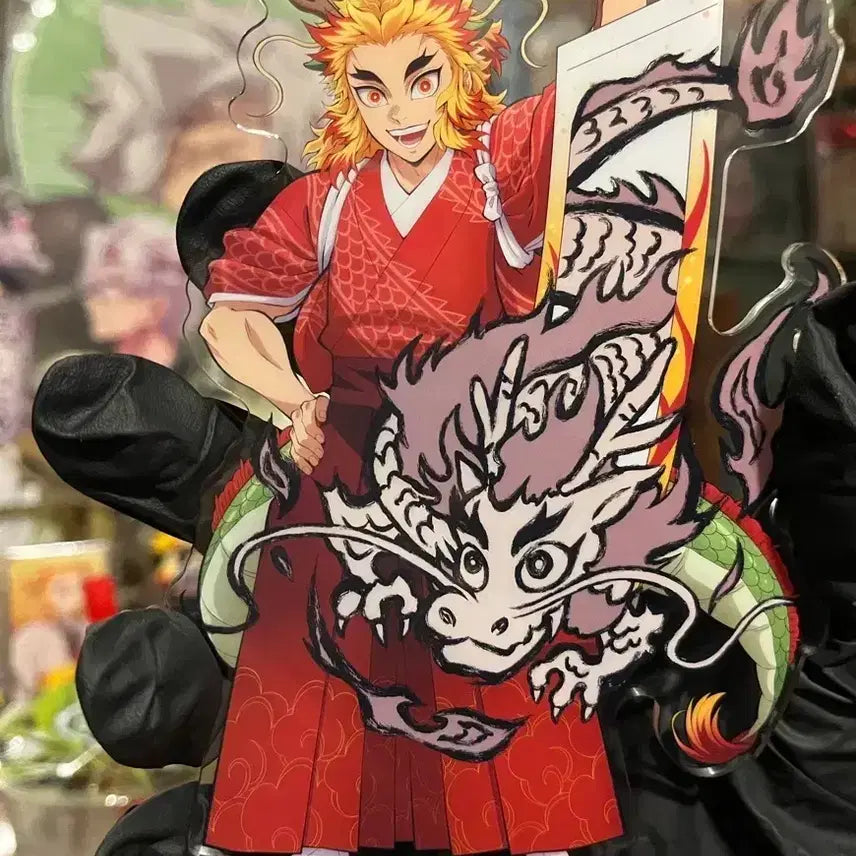 [BUNJANG] Demon Slayer Rengoku Acrylic Stand / 귀멸의 칼날 렌고쿠 용의해 아크릴 스탠드 개봉전시