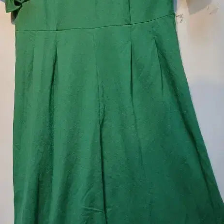 [BUNJANG] Green Short-Sleeve Pleated Dress / 그린 반팔 플리츠 원피스