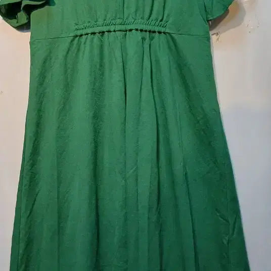 [BUNJANG] Green Short-Sleeve Pleated Dress / 그린 반팔 플리츠 원피스