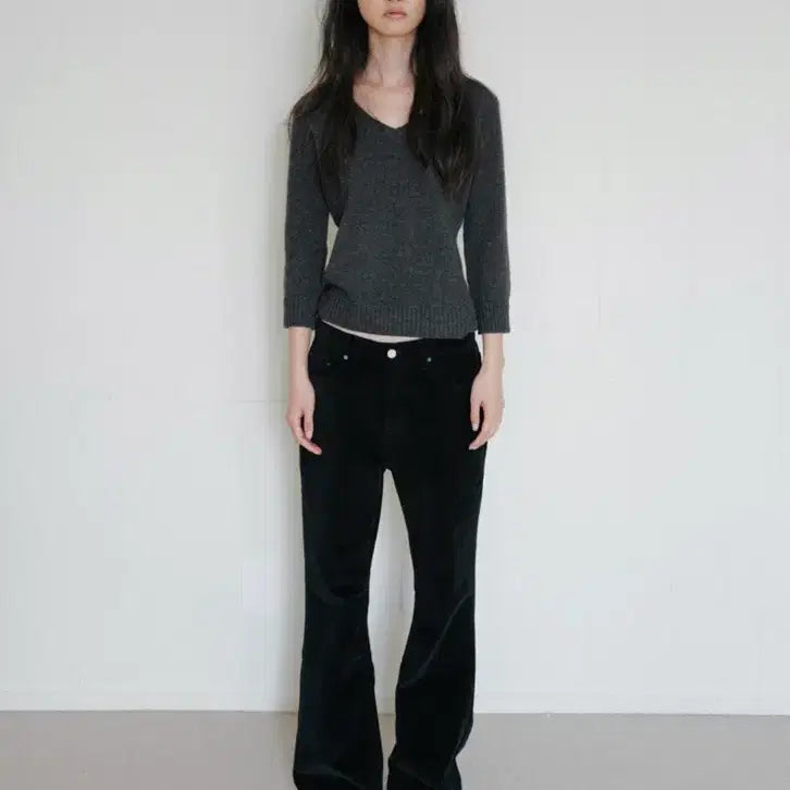 [BUNJANG] Repos Corduroy Bootcut Pants (Black, S Size) / 리포스 코듀로이 부츠컷 팬츠 블랙(s사이즈)