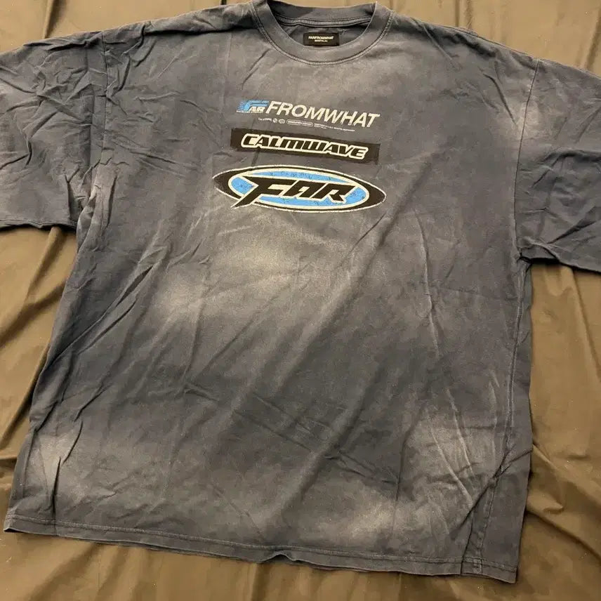 [BUNJANG] From What Washed Logo T-shirt (Navy, Size 2) / 파프롬왓 파 워시드 로고 티셔츠 네이비 2사이즈
