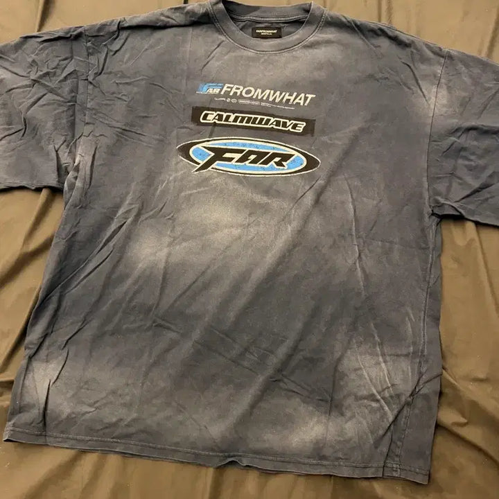 [BUNJANG] From What Washed Logo T-shirt (Navy, Size 2) / 파프롬왓 파 워시드 로고 티셔츠 네이비 2사이즈