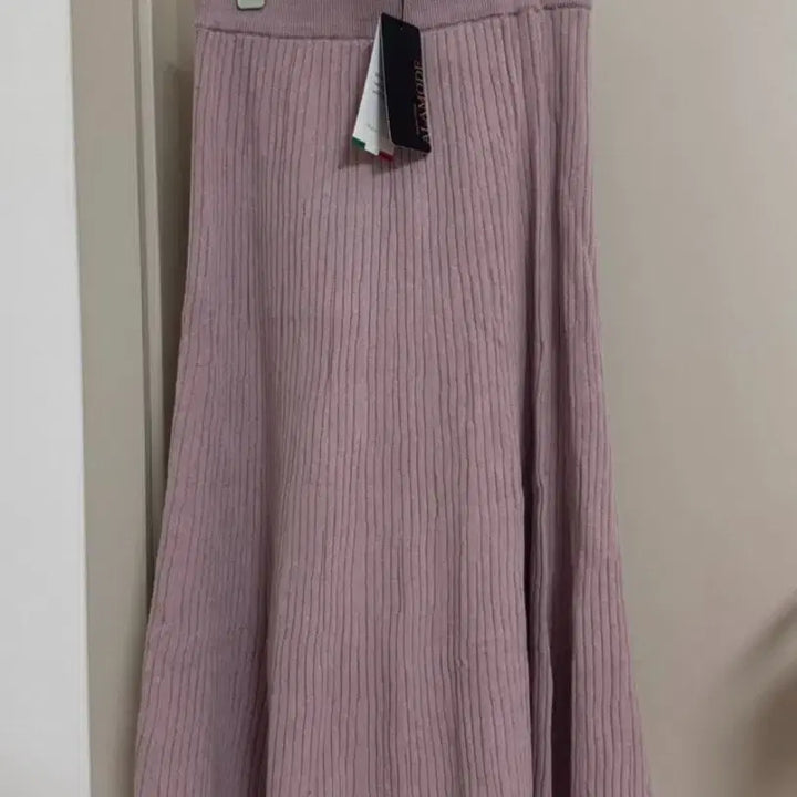[BUNJANG] Viscose Blend Pink Knit Long Skirt / [새상품] 비스코스 핑크 니트 롱스커트 A라인