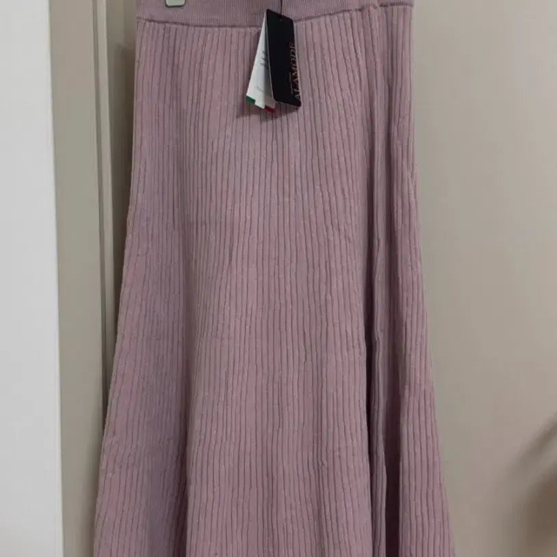 [BUNJANG] Viscose Blend Pink Knit Long Skirt / [새상품] 비스코스 핑크 니트 롱스커트 A라인