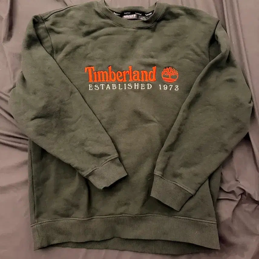 [BUNJANG] Timberland EST.1973 Green Sweatshirt (L) / 팀버랜드 EST.1973 그린 맨투맨 티셔츠 L 사이즈