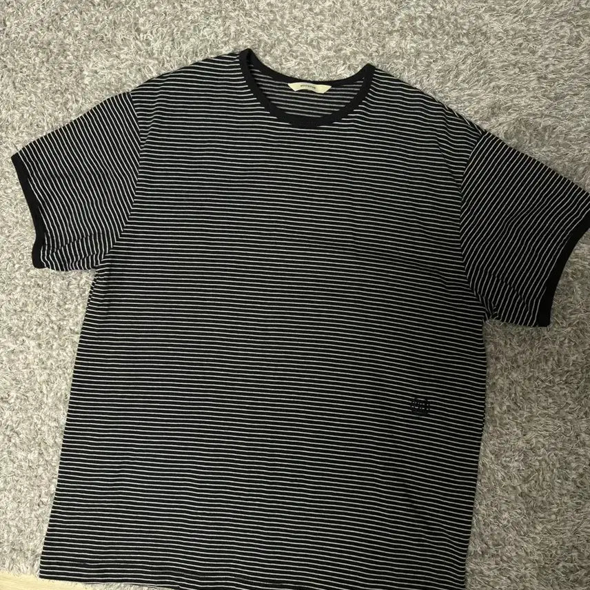 [BUNJANG] Moonseon Unisex Marine Stripe Ringer T-Shirt / 문선 UNISEX Marine Stripe Ringer T