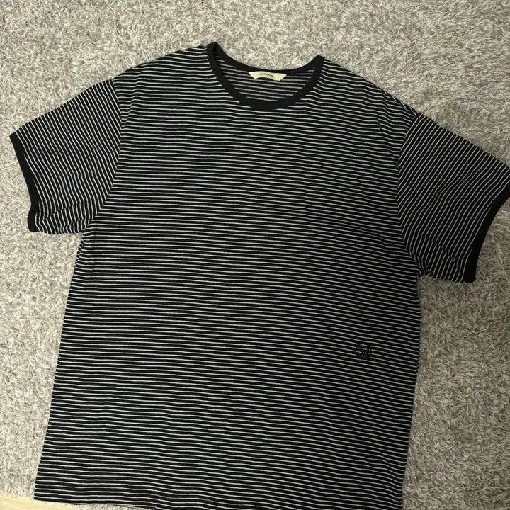 [BUNJANG] Moonseon Unisex Marine Stripe Ringer T-Shirt / 문선 UNISEX Marine Stripe Ringer T
