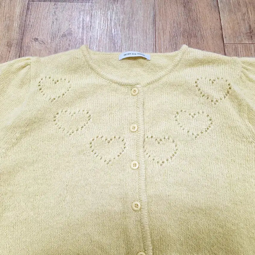 [BUNJANG] Peterandwendy Heart Pattern Cardigan / 피터앤웬디(peterandwendy) 하트 뿅뿅가디건 프리사이즈 새상품