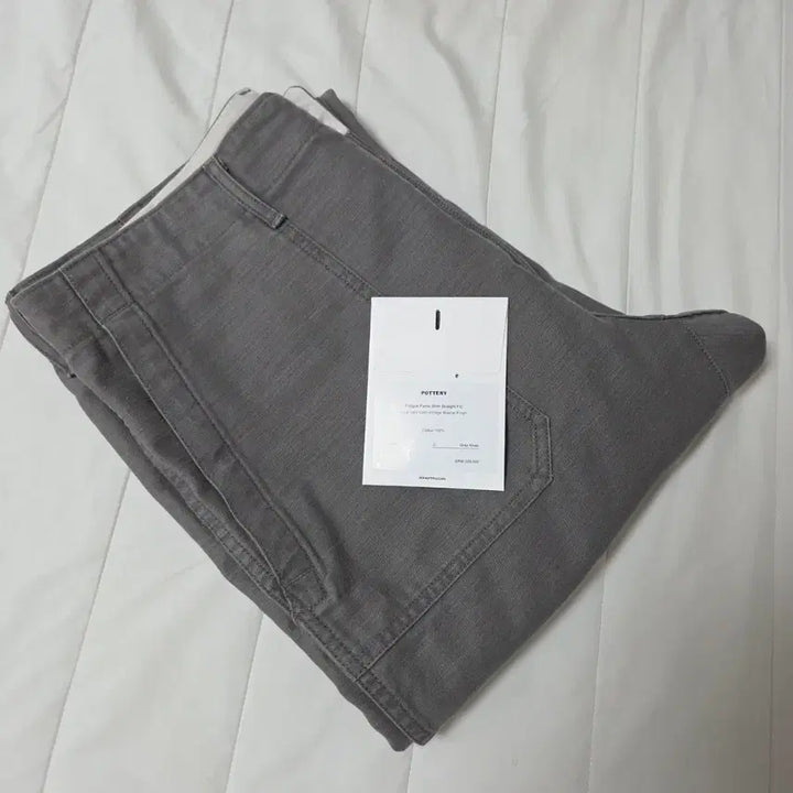 [BUNJANG] Pottery Back Satin Slim Straight Fatigue Pants Gray Khaki / 포터리 백사틴 슬림 스트레이트 퍼티그 팬츠 2 그레이 카키 / 바지 워크