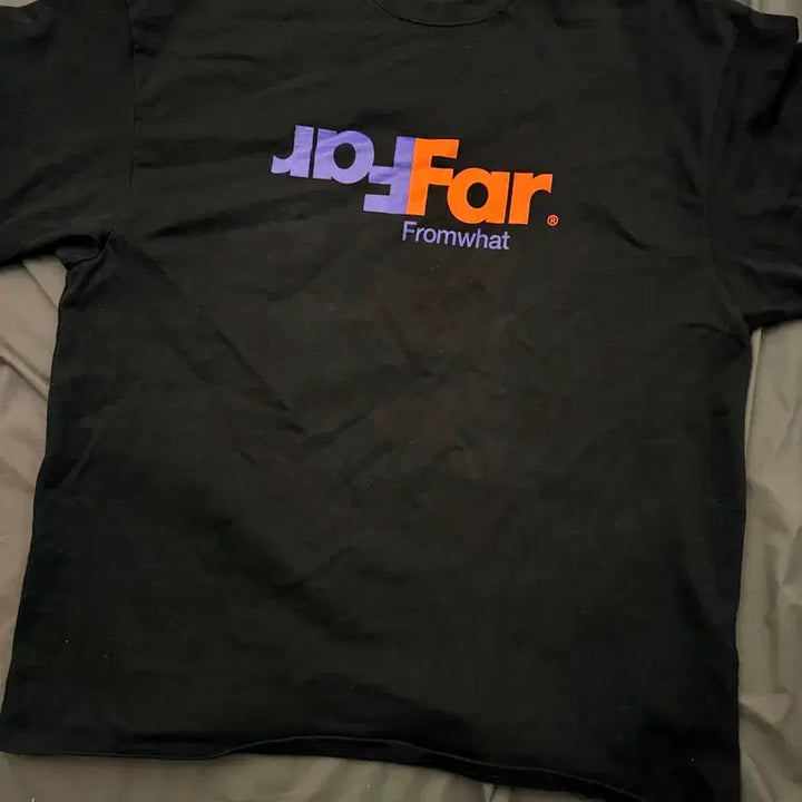 [BUNJANG] FROMWITH Two-Tone Logo T-Shirt Black Size 2 / 파프롬왓 파 투톤 로고 티셔츠 블랙 2사이즈