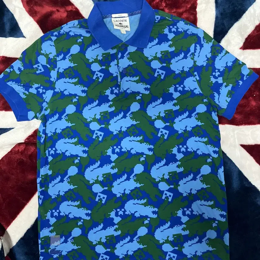 [BUNJANG] LACOSTE x MINECRAFT Collaboration Polo T-Shirt - Size M / 라코스테 X 마인크래프트 폴로티 100