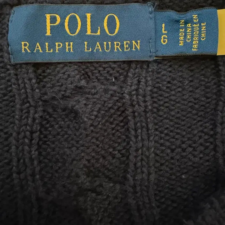 [BUNJANG] Polo Ralph Lauren Cable Knit Sweater L Navy / 폴로랄프로렌 케이블 니트 (L)