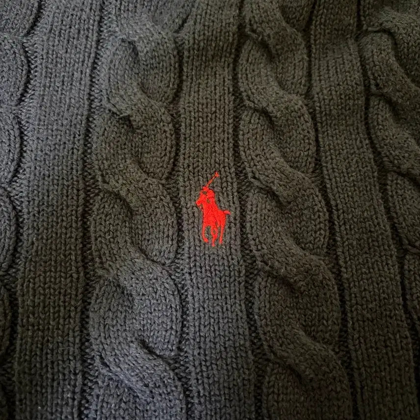 [BUNJANG] Polo Ralph Lauren Cable Knit Sweater L Navy / 폴로랄프로렌 케이블 니트 (L)