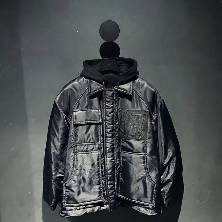 [BUNJANG] Juun.J 25SS Black MA-1 Bomber Jacket with Leather Details / 25ss 준지 마원