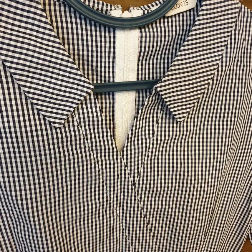 [BUNJANG] Clovis Check Pattern Wrap Dress / 클로비스 체크 패턴 랩 원피스