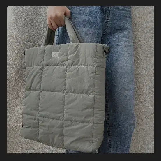 [BUNJANG] Snowpeak Quilted Tote and Shoulder Bag / 스노우피크 퀼팅 토트백 겸 숄더백 크로스백 패딩백