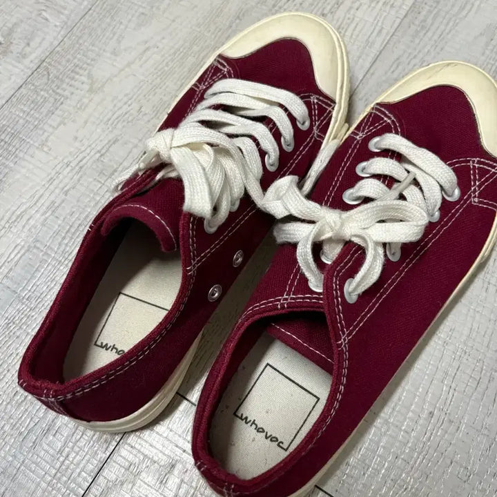[BUNJANG] Burgundy Canvas Sneakers / 버건디색 캔버스 스니커즈