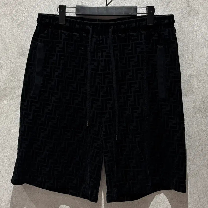 [BUNJANG] Fendi FF Logo Velvet Bermuda Shorts / [정품/50] 펜디 FF 로고 벨벳 버뮤다 팬츠