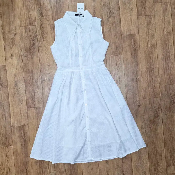 [BUNJANG] marie claire Double Collar Pintuck Dress / 마리끌레르(marie claire) 더블카라 핀턱원피스 55-66 새상품