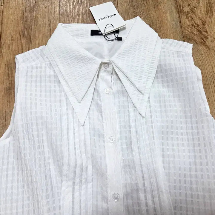 [BUNJANG] marie claire Double Collar Pintuck Dress / 마리끌레르(marie claire) 더블카라 핀턱원피스 55-66 새상품