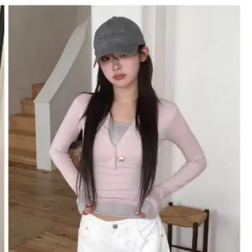 [BUNJANG] Mini Foe Layered Top - Pink / 미니포에 레이어드 탑 핑크색상 팝니다!