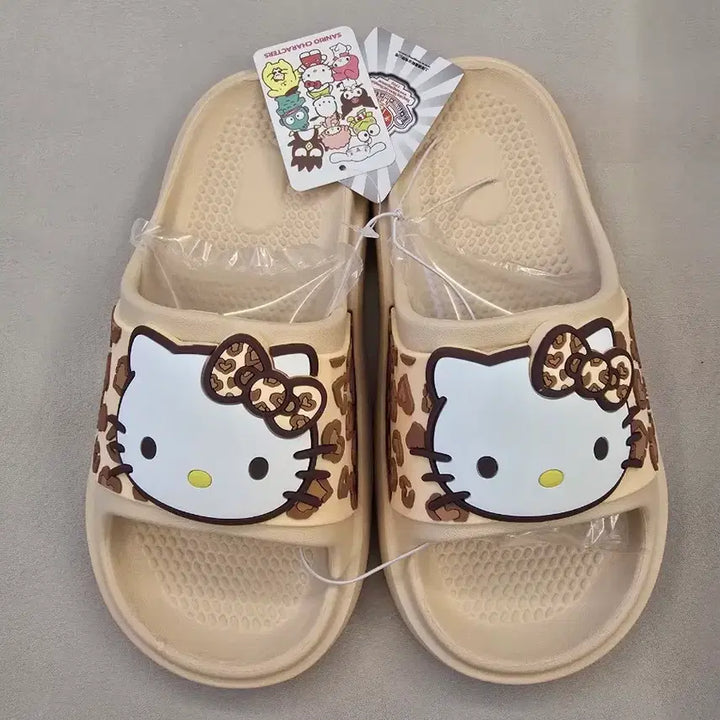 [BUNJANG] Hello Kitty Leopard Ribbon Slippers / 헬로키티 호피리본 슬리퍼 230