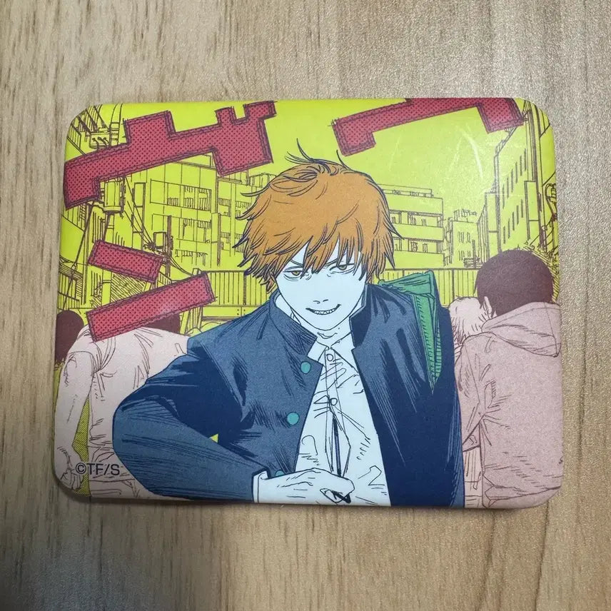 [BUNJANG] Chainsaw Man Denji Uniform Square Can Badge / [개봉] 체인소맨 원화 사각 캔뱃지 교복 덴지
