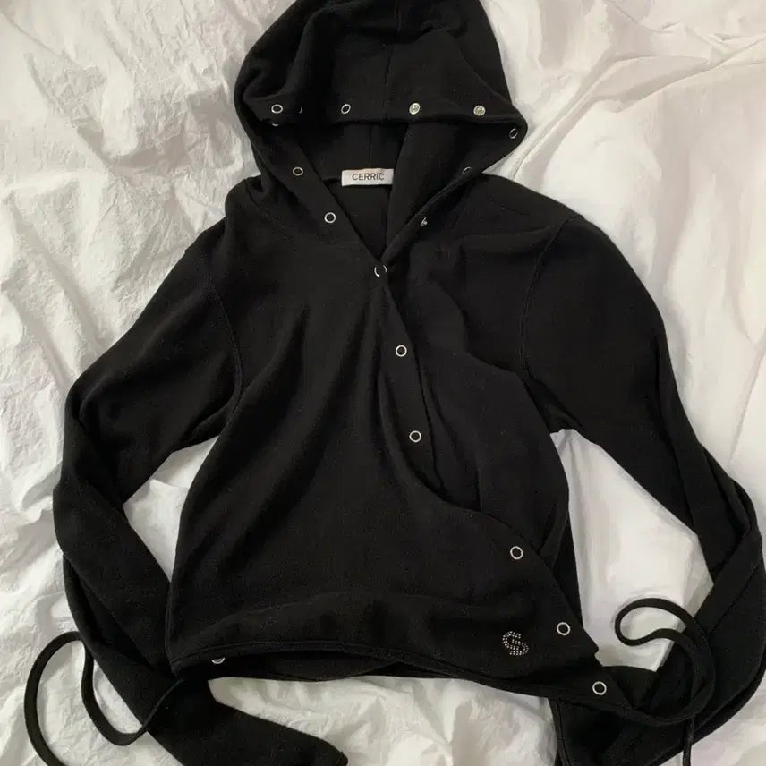 [BUNJANG] CERRIC Black Hood String Tee / CERRIC 블랙 후드 스트링티